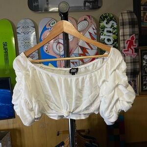 White Puff Sleeve Women's Top call me Eden woman’s size M